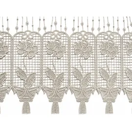 StarTex Scheibengardine Bistrogardine Macramé weiß Kleinfenster Blume HxB 58x143cm 2660 - Weiß