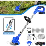 Akku Rasenmäher 21V Mäher Akku Rasenmäher Elektro Rasenmäher 10000r/min + 2x 1500mAh