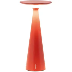 Zafferano Damina – Wiederaufladbare LED-Tischlampe, Touch-Dimmer, 8 Stunden Akkulaufzeit, IP65 – Kabellos, Rotes Aluminium-Finish