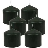 HS Candle Stumpenkerzen Ø8cm 6er Pack Dunkelgrün Grün