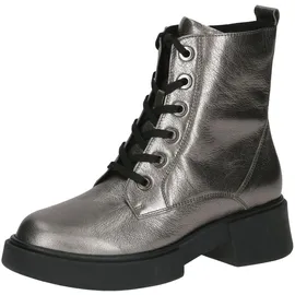 CAPRICE Stiefelette Leder mit Reißverschluss, Metallisch (Stone Metallic), 39