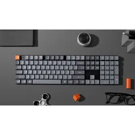 Keychron K5 Max kabellose mechanische Tastatur, QMK/VIA programmierbar, 3-Modus Bluetooth/2.4 GHz/Kabel mit weiß LED, Low Profile Gateron Red Switch, PBT Tastenkappen