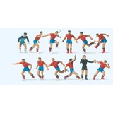 Preiser Figuren Fussballmannschaft Rot/Blau 10760