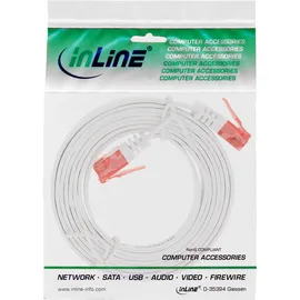 InLine Patch Flachband Netzwerkkabel CAT6 2m weiß