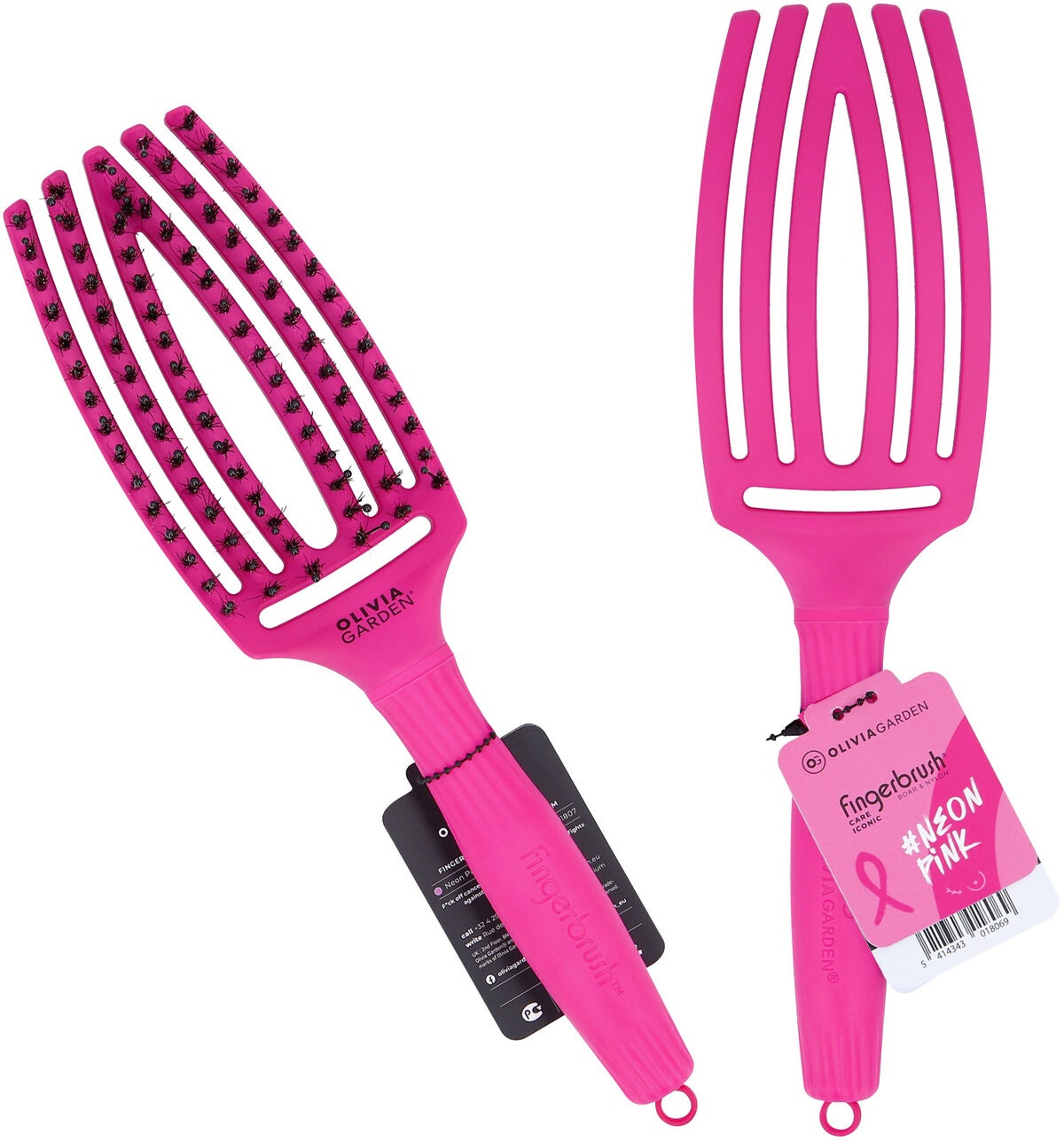 Olivia Garden Fingerbrush Combobürste medium in neon pink