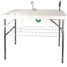 Lemodo klappbarer Filetiertisch, Camping Spüle mit 2 Spülbecken und Sprühdüse