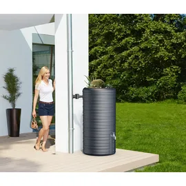 GARANTIA Nordic 2in1 Regenspeicher 300 l graphitgrau inkl. Auslaufhahn + Fallrohranschlüss