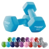 Miweba Sports Neopren Hantelset NKH100 | Profi Hantel - Hexagon Hanteln Set - Kurzhanteln - Kurzhantel Set - Gymnastikhanteln - Hantel Set - Dumbbell - 0,5-10 Kg (2X 4.0 kg, Türkis)