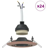 VidaXL Einbaustrahler 24 Stück Rund GU10 Kupfer Ø90 mm