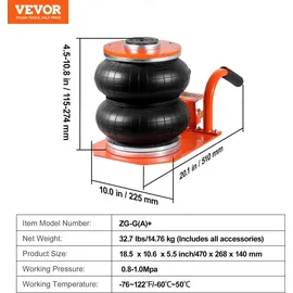 Vevor Wagenheber Gummi, Stahlrohr 3 t orange