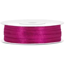 Partydeco Geschenkband Satin fuchsia 3 mm x 50 m