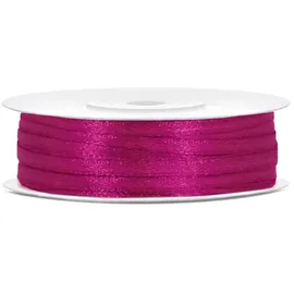 Partydeco Geschenkband Satin fuchsia 3 mm x 50 m