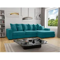 99rooms Dijon Ecksofa Velours Türkis Rechts