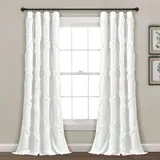 Lush Decor Avon Sydney Fenstervorhang, Überwurfdecke, 137 cm B x 213 cm L, Weiß