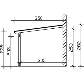 SKANHOLZ Terrassenüberdachung Ancona 434 x 350 cm schiefergrau