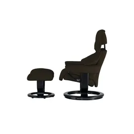 Stressless Relaxsessel Reno Leder 88 x 108 x 78 cm Braun mit Hocker