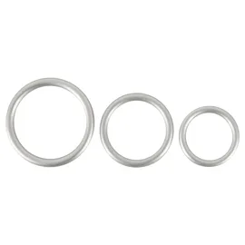 You2Toys 3-teiliges Penisring-Set Metallic Silicone Cock Ring Set aus Silikon, silber