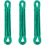 Relaxdays Wäscheleine 3er Set, 20m, grün