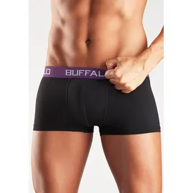 Buffalo Hipster, (Packung, 4 St.), knapp sitzende Boxershorts mit Kontrastbund aus Baumwollmischung Buffalo schwarz-bunt