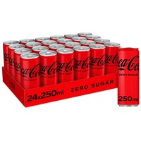 24er-Pack Coca-Cola Zero Zuccheri,Erfrischendes Getränk Null Zucker,Dose 250ml