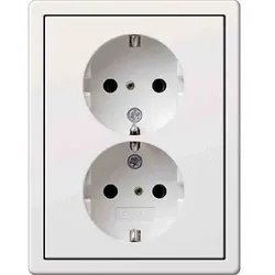 Gira Fläche Steckdose, 2f, reinweiß, glänzend, Unterputz, horizontal/vertikal, IP20, Vollplatte