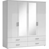 SchlafKONTOR Drehtürenschrank Ivar 180 x 190 x 51 cm Weiß