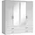 SchlafKONTOR Drehtürenschrank Ivar 180 x 190 x 51 cm Weiß