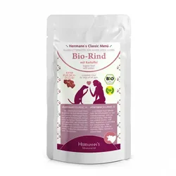 Herrmann's Classic 12x130g Beutel Hundenassfutter Bio Rind mit Kartoffeln