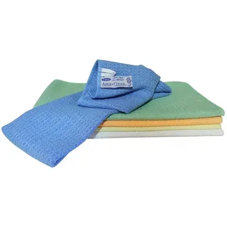 AQUA CLEAN Geschirrtuch AQUA CLEAN Pique Microfaser Geschirrtuch 5er Set, (5-tlg) blau|gelb|grün