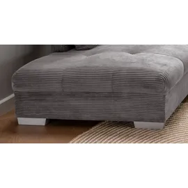 luma-home Ecksofa Schlafsofa Eckcouch Polsterecke L-Sofa m. Ottomane links, Cord Grau / 17202 - Grau