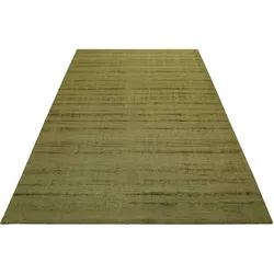 Teppich ESPRIT "Gil", grün, B:110cm H:0,8mm L:170cm, Polyester, Teppiche, handgewebt, seidig glänzend, schimmernde Farbbrillianz, Melangeeffekt