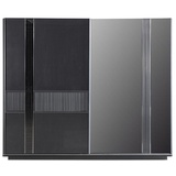 Casa Padrino Kleiderschrank Luxus Schlafzimmerschrank Grau / Schwarz / Silber 260 x 72 x H. 218 cm - Edler Massivholz Kleiderschrank mit 2 Schiebetüren - Luxus Schlafzimmer Möbel