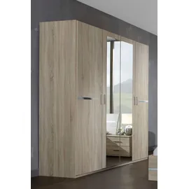 WIMEX Komplettschlafzimmer "Anna", silber (eiche sägerau, absetzung chrom), B/H: 180cm x 200cm, Spanplatte, Schlafzimmermöbel-Sets, Spar Set