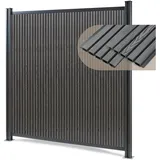 [neu.holz] Gartenzaun Startermodul 185 x 180 cm Grau/WPC