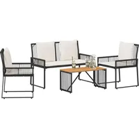vidaXL Gartenmöbel Set 4-tlg. Schwarz