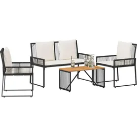 vidaXL Gartenmöbel Set 4-tlg. Schwarz