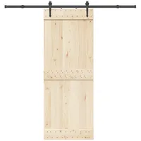 vidaXL Schiebetürbeschlag-Set 213,5 cm Stahl Schwarz