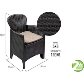 PROGARDEN Gartenset 3-tlg. anthrazit