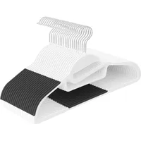 Relaxdays Kleiderbügel, 20er Set, rutschfest gummiert, Steg, Öffnung U-Form,