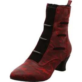 SIMEN Damen Stiefeletten Rot Glattleder marmoriert Größe: 39 - 39