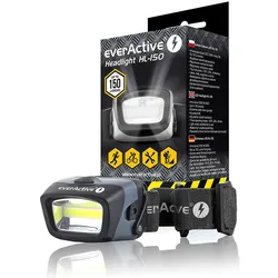everActive HL150, Stirnband-Taschenlampe, Schwarz, Tasten, COB LED, 1 Lampen, 3