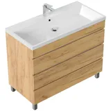 Posseik Waschbecken mit Unterschrank FELLINI 100 eiche gold 100,0 x 48,0 x 83,5 cm