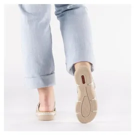 Rieker Damen Pantolette mit T-Riemen und Blumenmuster Weite H 66292, Größe:41 EU, Farbe:Mehrfarbig - Grau - 41