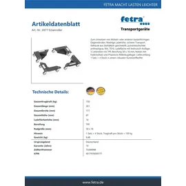 Fetra Fechtel Transportgeräte GmbH Transportroller 150 kg