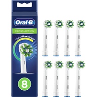 Oral-B CrossAction Bürstenkopf, 8 Stück, Original Elektro-Bürste, mit CleanMaximiser Technologie, Weiß