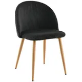 Livetastic Stuhl Cord, Schwarz, Holz, Metall, Textil, Pappel, Sperrholz, Rundrohr, 51x78x52 cm, Esszimmer, Stühle, Esszimmerstühle, Vierfußstühle