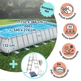 Polygroup Summer Waves Elite Rechteck Frame Pool Set 732x366x132 cm