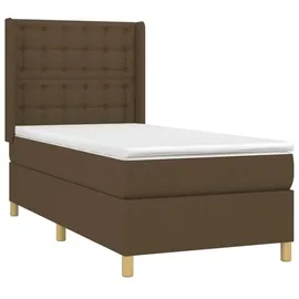 vidaXL Boxspringbett 100 x 200 cm Dunkelbraun