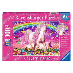 Ravensburger Puzzle Pferdetraum, Glitter-Puzzle, 100 Puzzleteile bunt