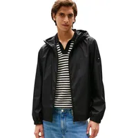 Tommy Hilfiger Herren Übergangsjacke Hooded mit Kapuze, Schwarz (Black),